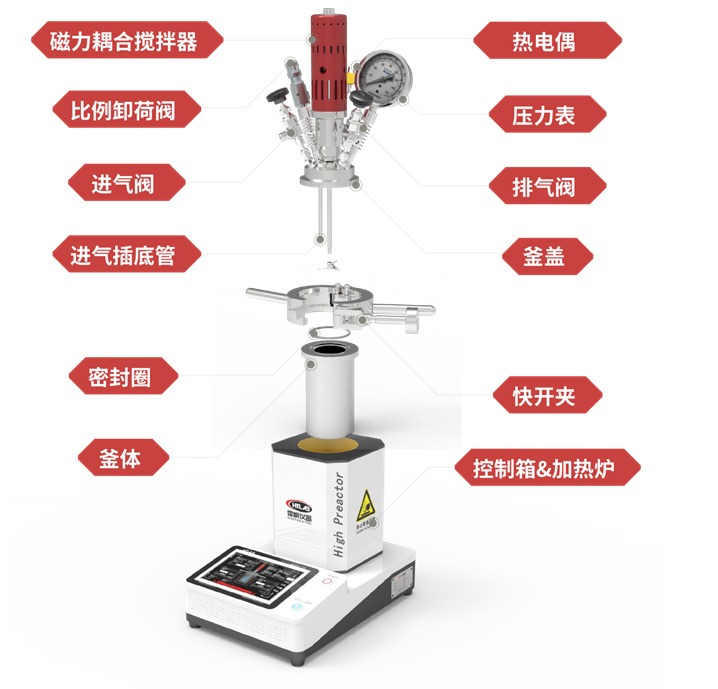 标准实验室微小型反应釜型号ZN-250YJ结构示意图